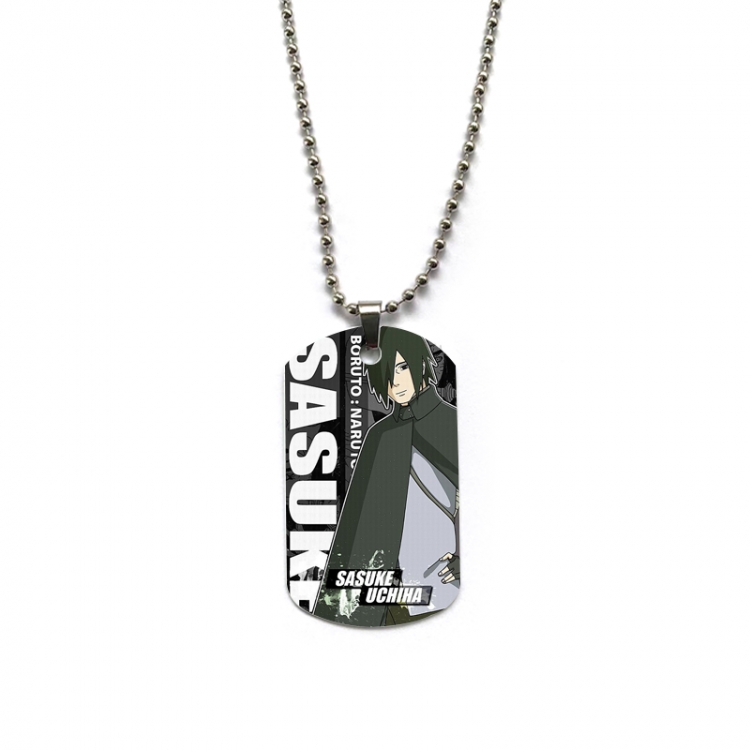 Naruto Anime double-sided full color printed military brand necklace price for 5 pcs