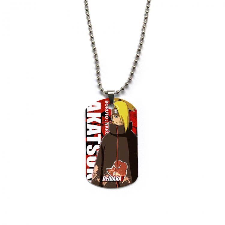 Naruto Anime double-sided full color printed military brand necklace price for 5 pcs