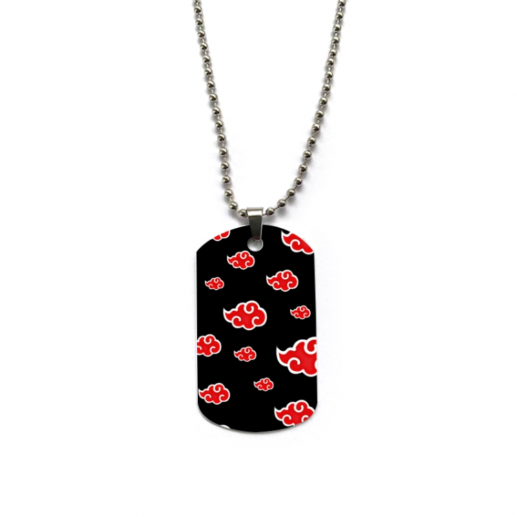 Naruto Anime double-sided full color printed military brand necklace price for 5 pcs