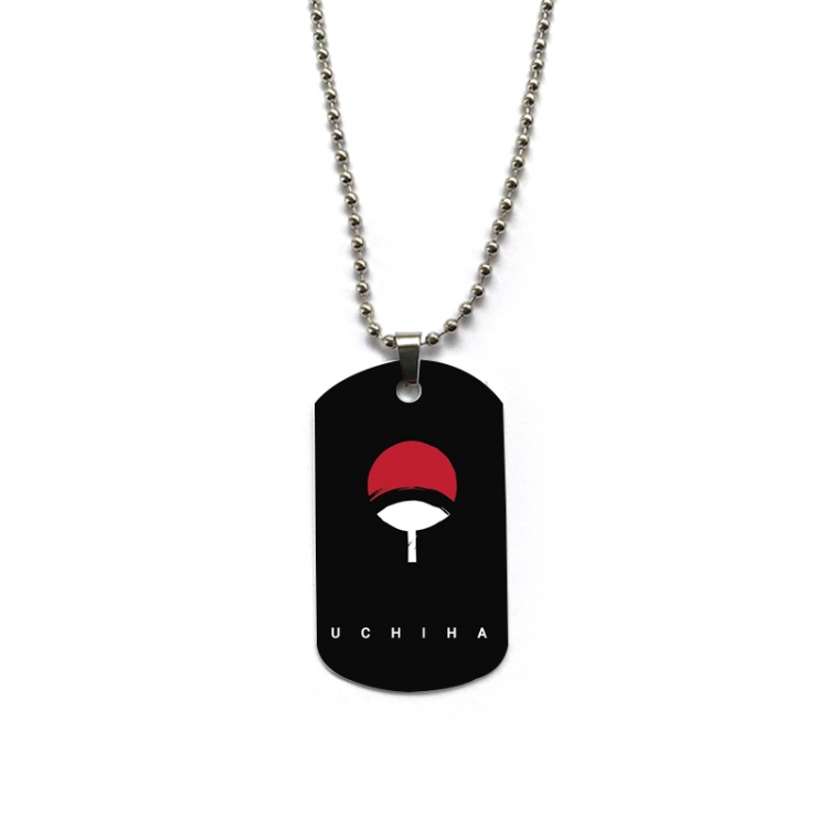 Naruto Anime double-sided full color printed military brand necklace price for 5 pcs