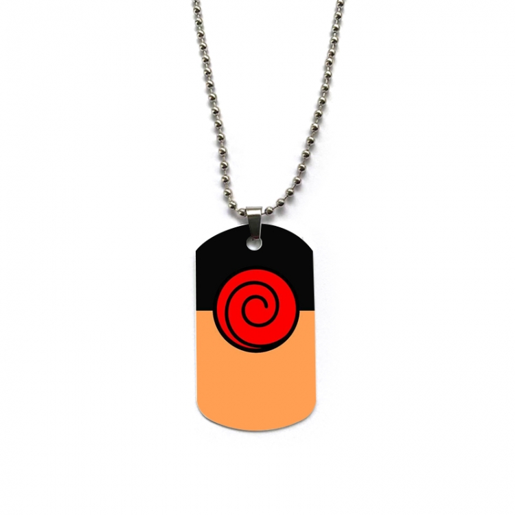 Naruto Anime double-sided full color printed military brand necklace price for 5 pcs