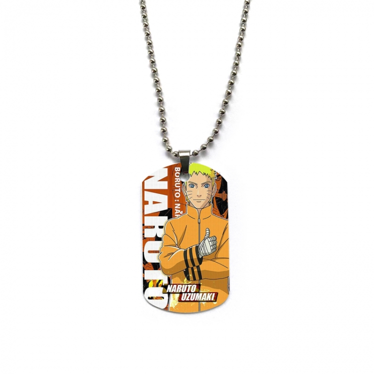 Naruto Anime double-sided full color printed military brand necklace price for 5 pcs