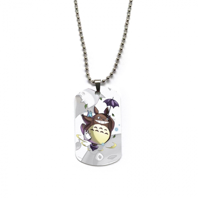 TOTORO Anime double-sided full color printed military brand necklace price for 5 pcs