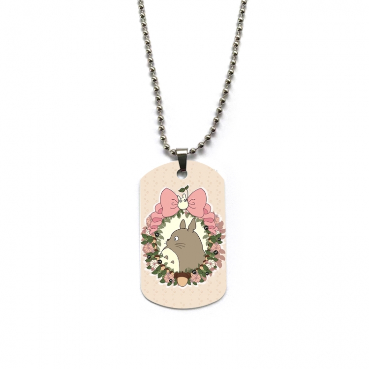 TOTORO Anime double-sided full color printed military brand necklace price for 5 pcs