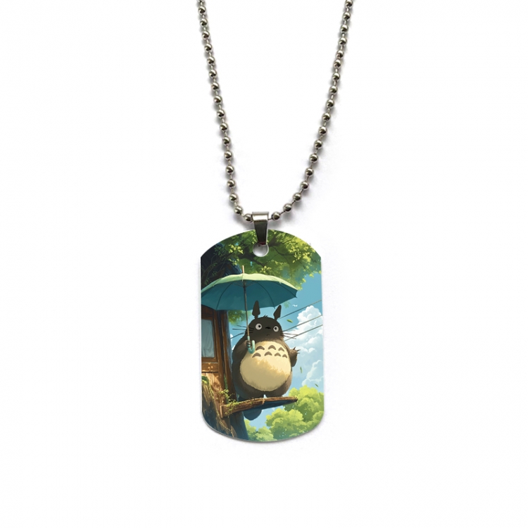 TOTORO Anime double-sided full color printed military brand necklace price for 5 pcs