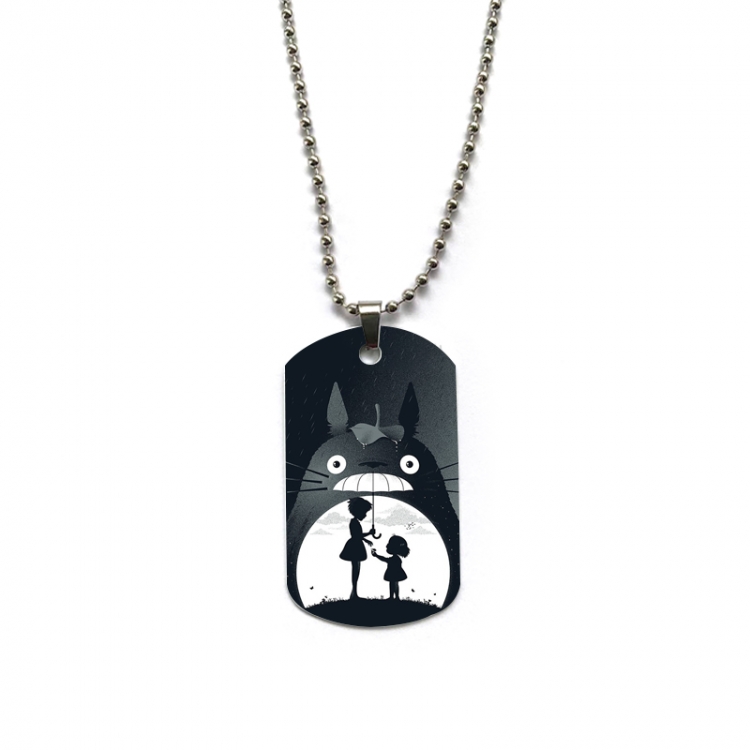 TOTORO Anime double-sided full color printed military brand necklace price for 5 pcs