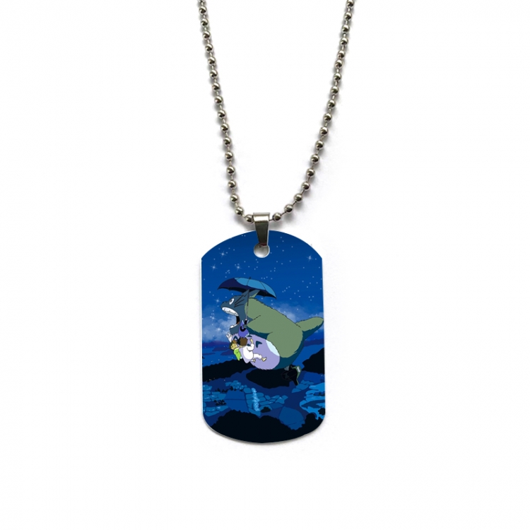 TOTORO Anime double-sided full color printed military brand necklace price for 5 pcs