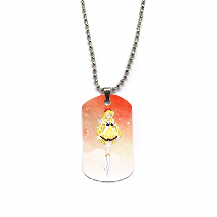 sailormoon Anime double-sided full color printed military brand necklace price for 5 pcs