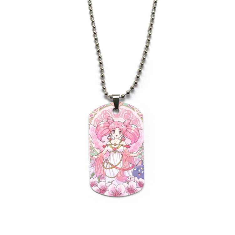 sailormoon Anime double-sided full color printed military brand necklace price for 5 pcs