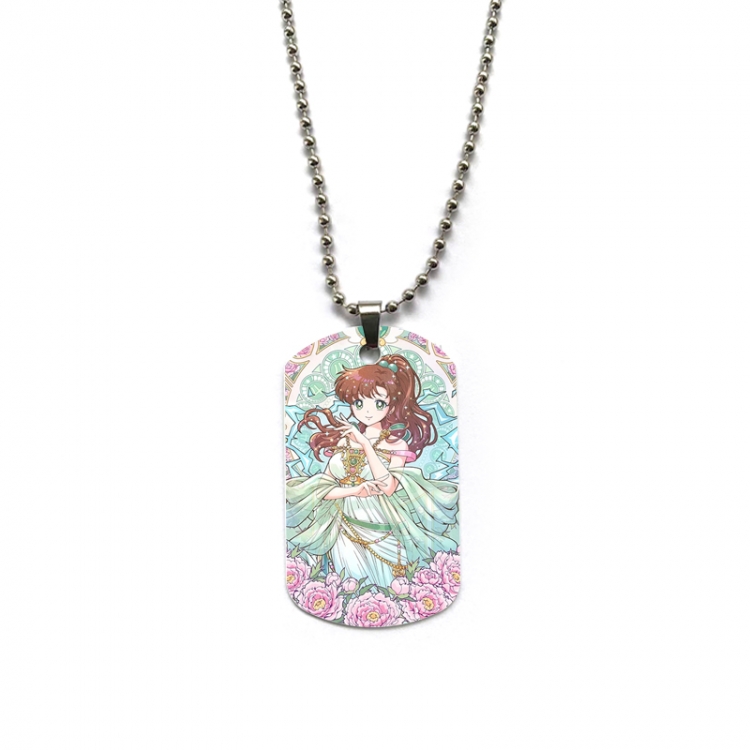 sailormoon Anime double-sided full color printed military brand necklace price for 5 pcs