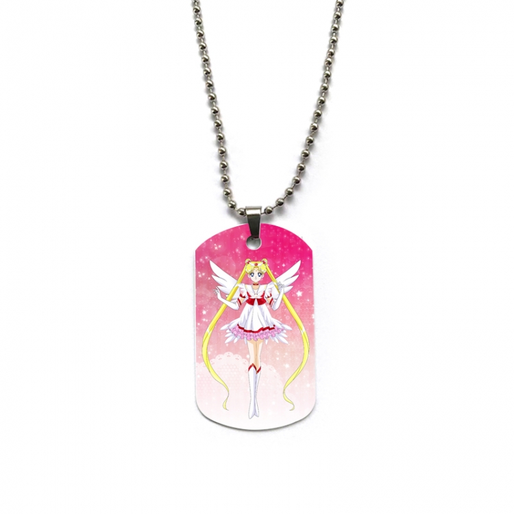 sailormoon Anime double-sided full color printed military brand necklace price for 5 pcs