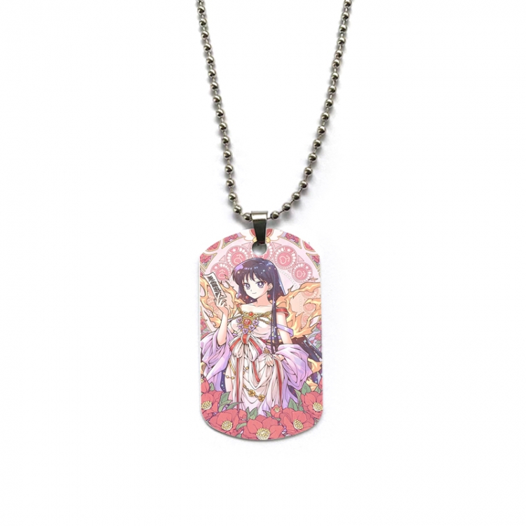 sailormoon Anime double-sided full color printed military brand necklace price for 5 pcs