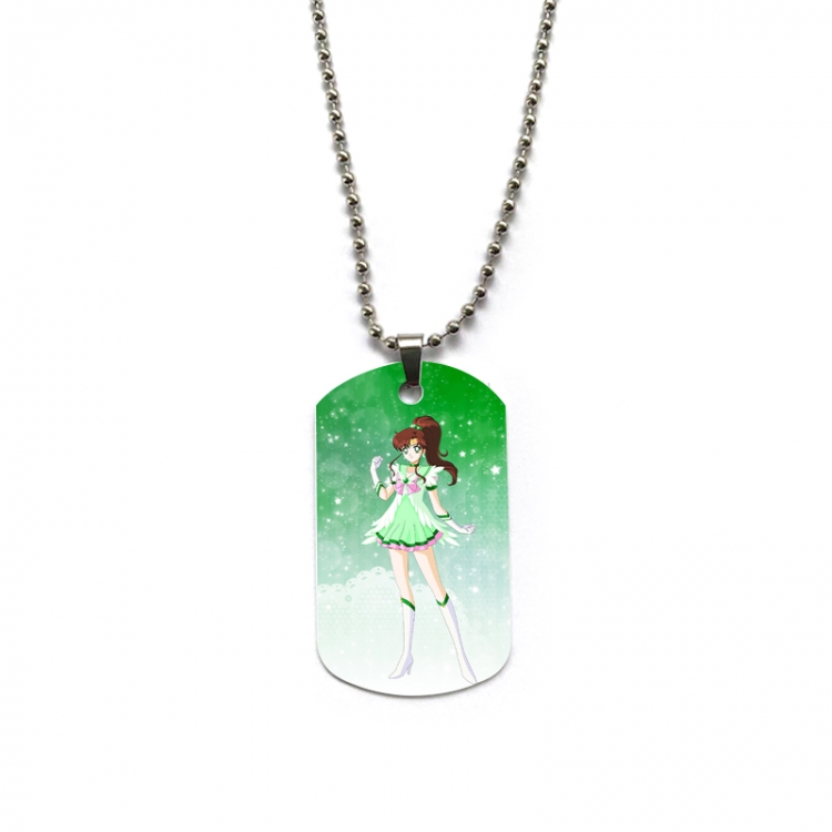 sailormoon Anime double-sided full color printed military brand necklace price for 5 pcs