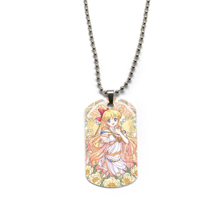 sailormoon Anime double-sided full color printed military brand necklace price for 5 pcs