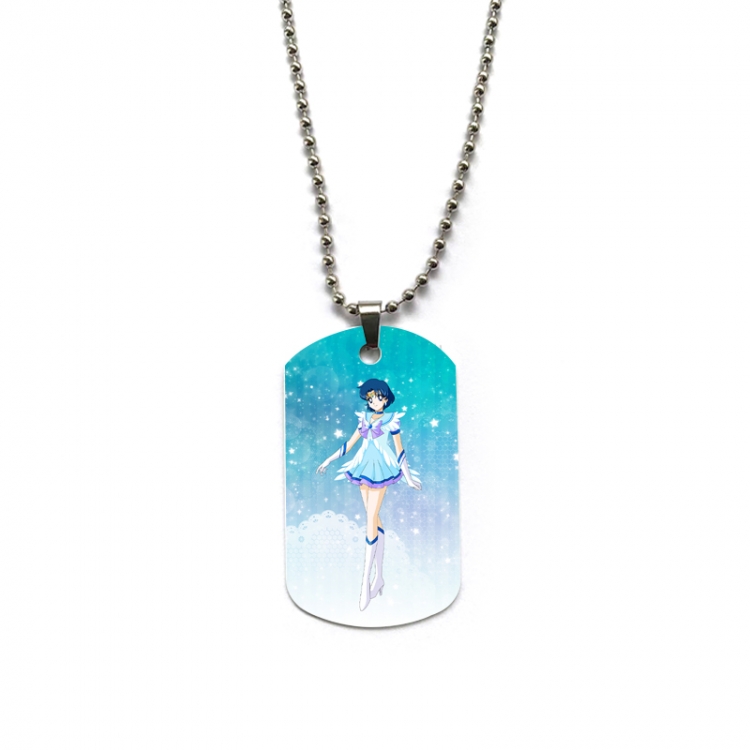 sailormoon Anime double-sided full color printed military brand necklace price for 5 pcs