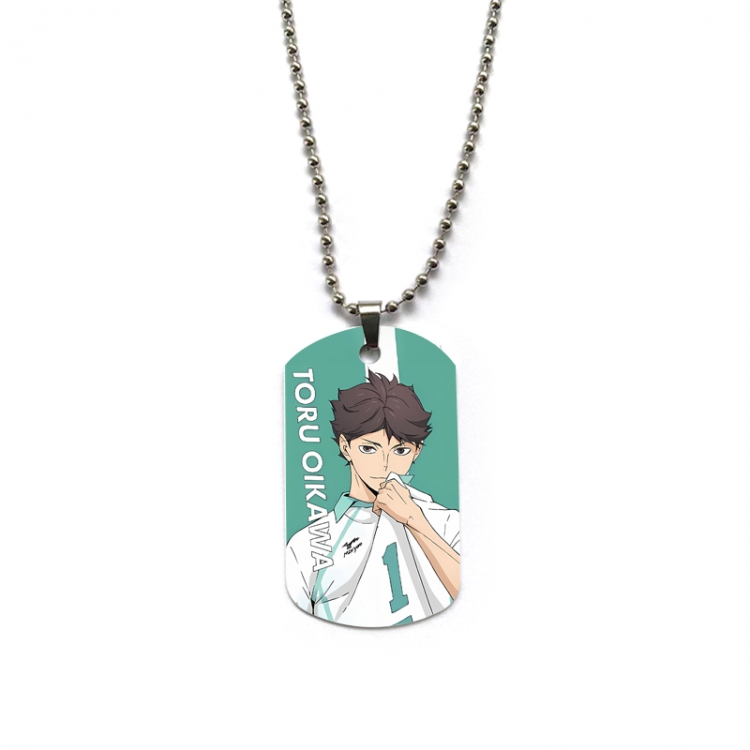  Haikyuu!! Anime double-sided full color printed military brand necklace price for 5 pcs