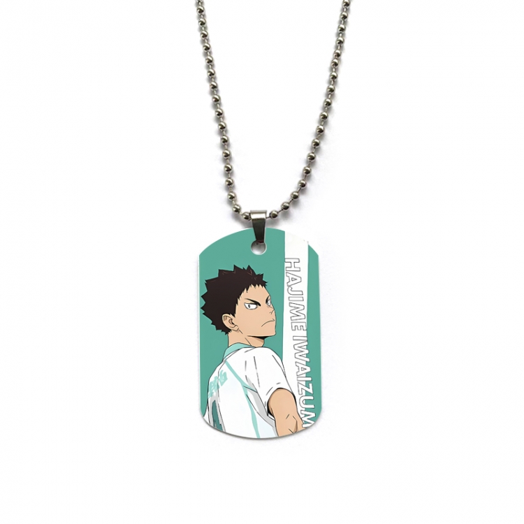  Haikyuu!! Anime double-sided full color printed military brand necklace price for 5 pcs