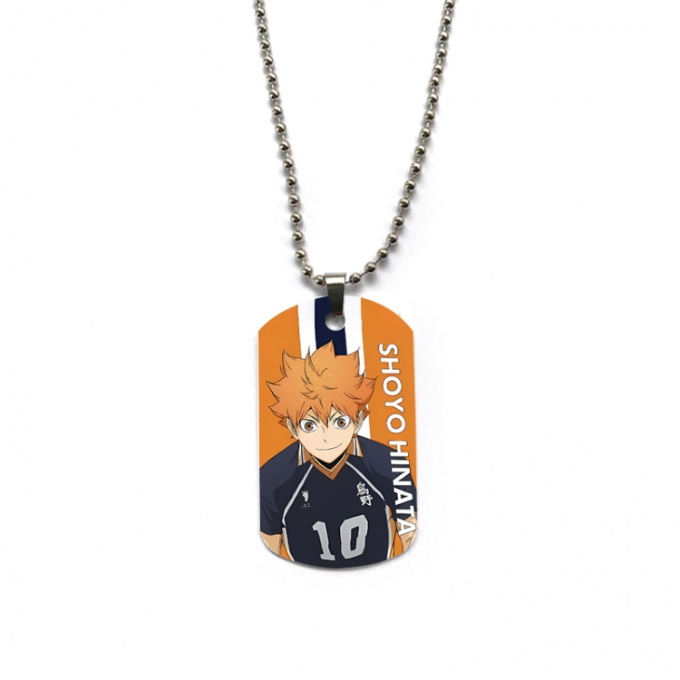  Haikyuu!! Anime double-sided full color printed military brand necklace price for 5 pcs