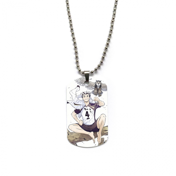  Haikyuu!! Anime double-sided full color printed military brand necklace price for 5 pcs