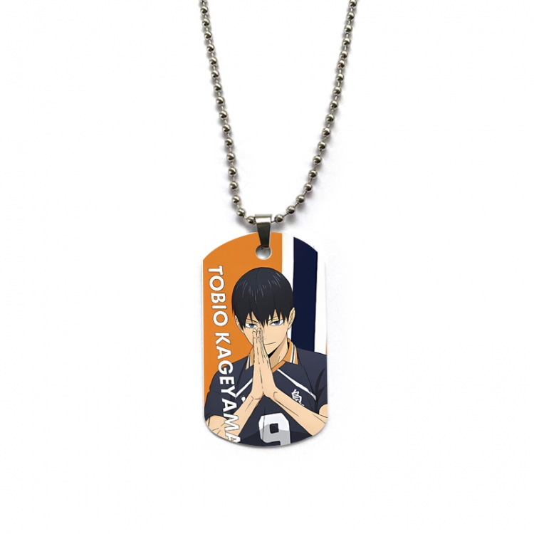  Haikyuu!! Anime double-sided full color printed military brand necklace price for 5 pcs