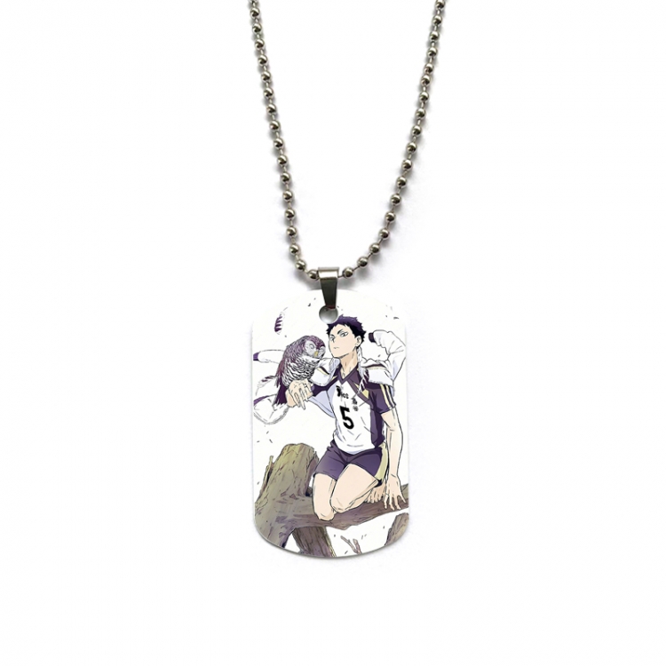  Haikyuu!! Anime double-sided full color printed military brand necklace price for 5 pcs