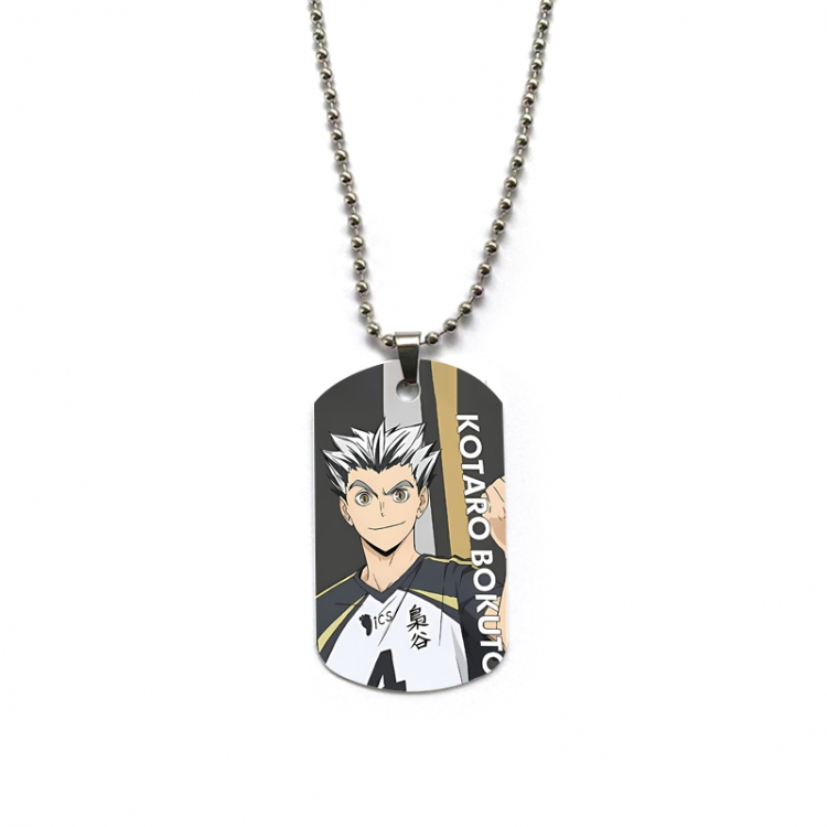  Haikyuu!! Anime double-sided full color printed military brand necklace price for 5 pcs