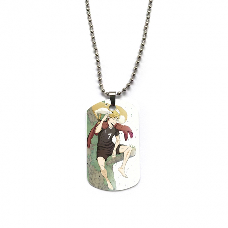  Haikyuu!! Anime double-sided full color printed military brand necklace price for 5 pcs