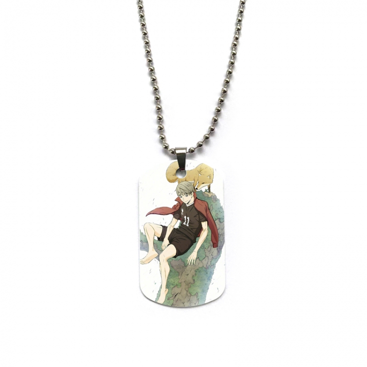  Haikyuu!! Anime double-sided full color printed military brand necklace price for 5 pcs