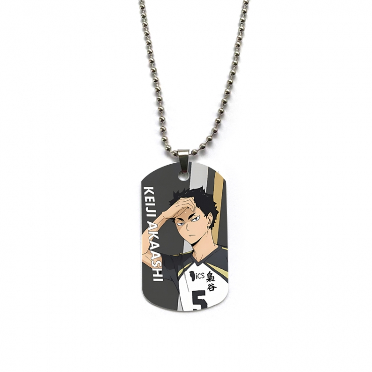  Haikyuu!! Anime double-sided full color printed military brand necklace price for 5 pcs