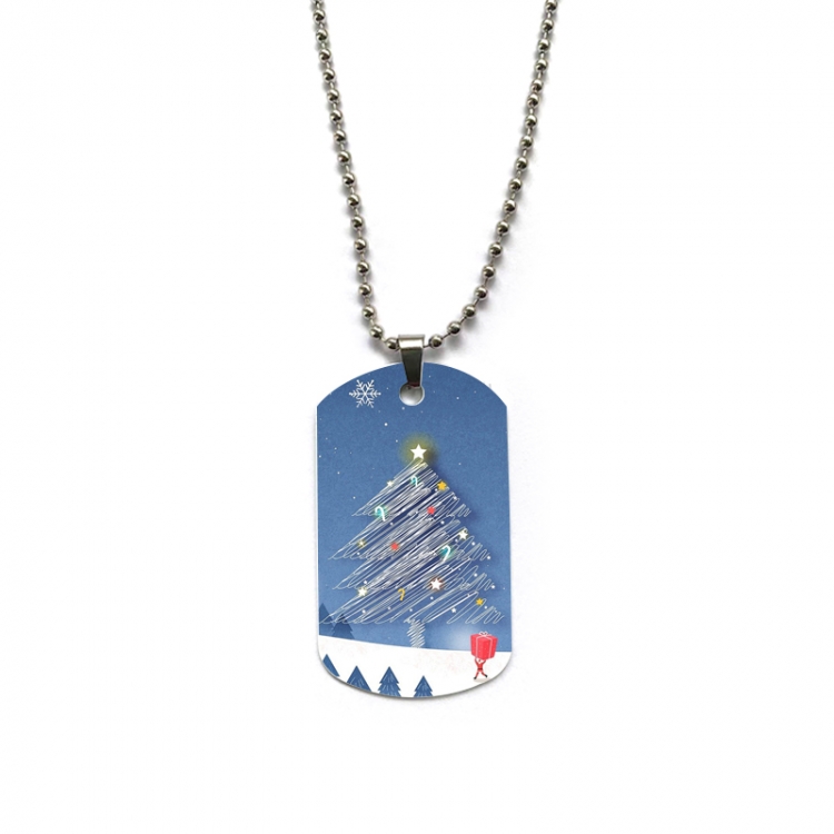 Christmas Anime double-sided full color printed military brand necklace price for 5 pcs