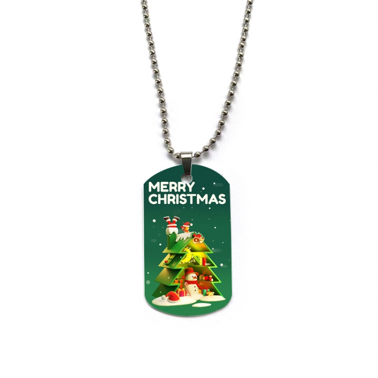 Christmas Anime double-sided full color printed military brand necklace price for 5 pcs