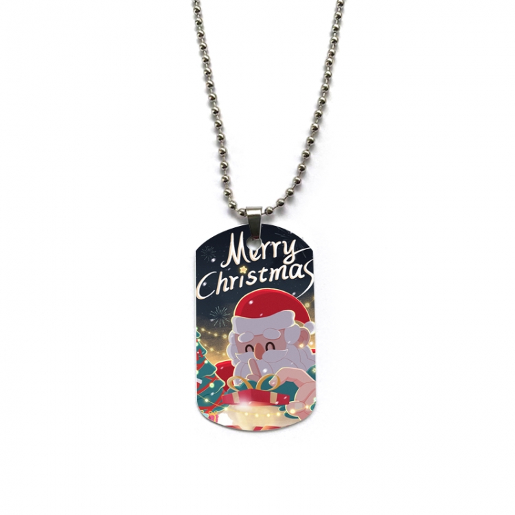 Christmas Anime double-sided full color printed military brand necklace price for 5 pcs