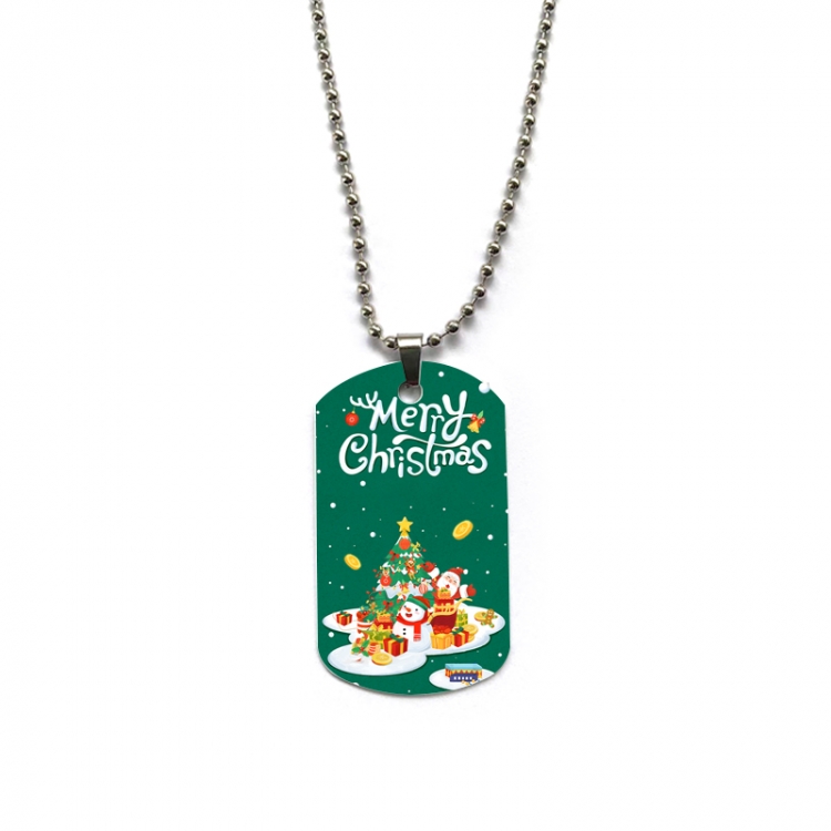 Christmas Anime double-sided full color printed military brand necklace price for 5 pcs