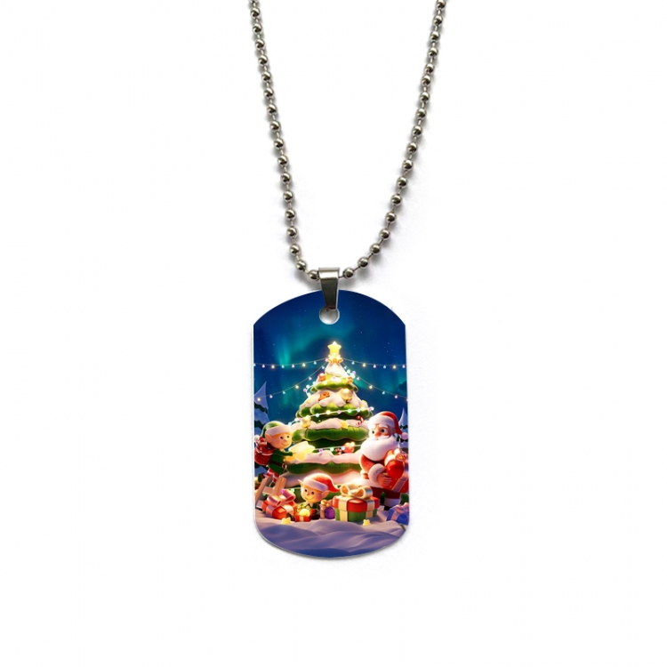 Christmas Anime double-sided full color printed military brand necklace price for 5 pcs