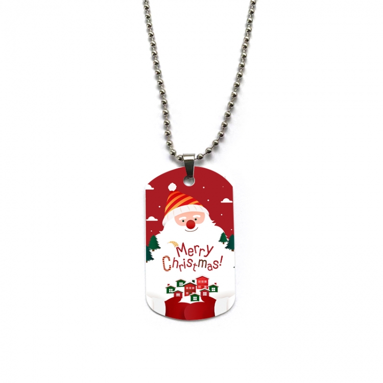 Christmas Anime double-sided full color printed military brand necklace price for 5 pcs