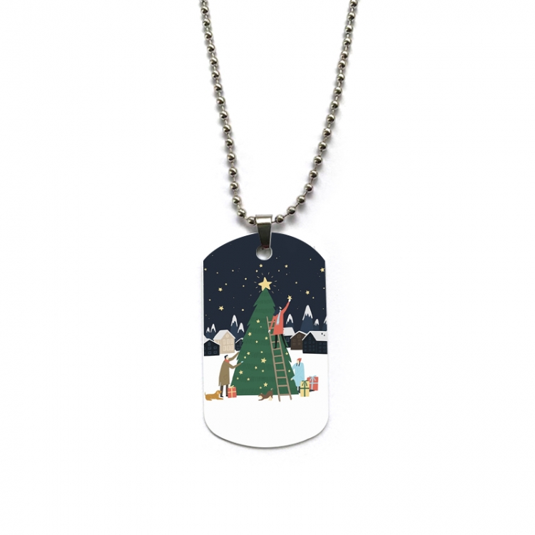 Christmas Anime double-sided full color printed military brand necklace price for 5 pcs