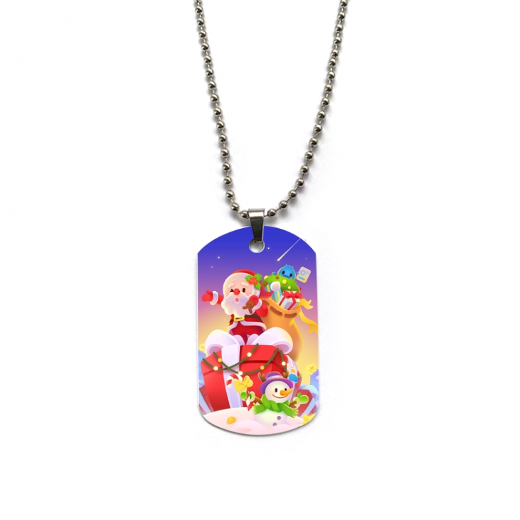 Christmas Anime double-sided full color printed military brand necklace price for 5 pcs