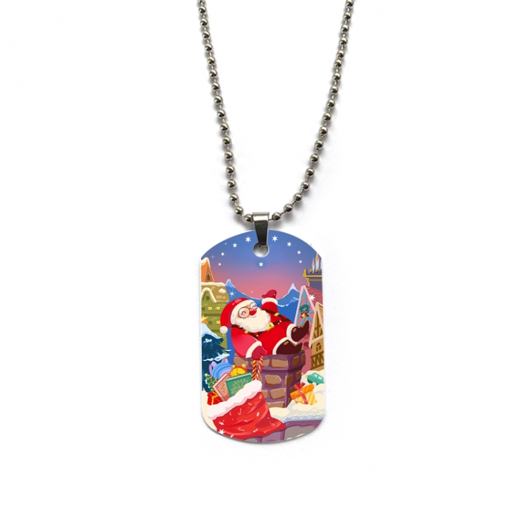 Christmas Anime double-sided full color printed military brand necklace price for 5 pcs