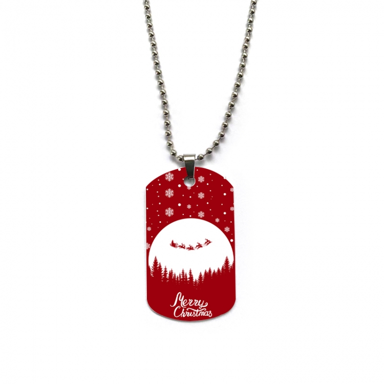 Christmas Anime double-sided full color printed military brand necklace price for 5 pcs