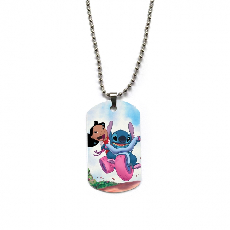 Lilo & Stitch Anime double-sided full color printed military brand necklace price for 5 pcs