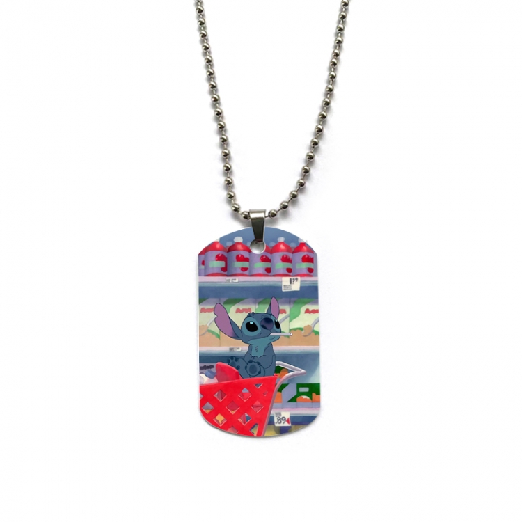 Lilo & Stitch Anime double-sided full color printed military brand necklace price for 5 pcs