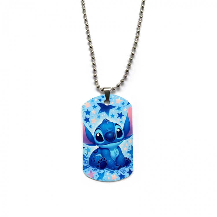 Lilo & Stitch Anime double-sided full color printed military brand necklace price for 5 pcs