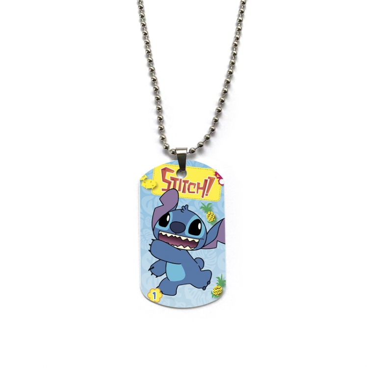 Lilo & Stitch Anime double-sided full color printed military brand necklace price for 5 pcs