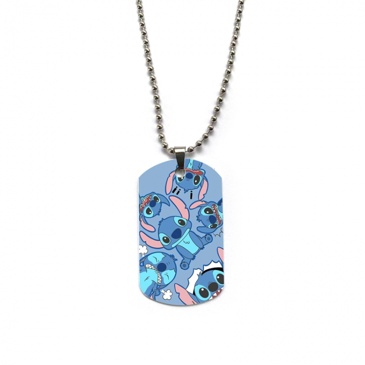 Lilo & Stitch Anime double-sided full color printed military brand necklace price for 5 pcs