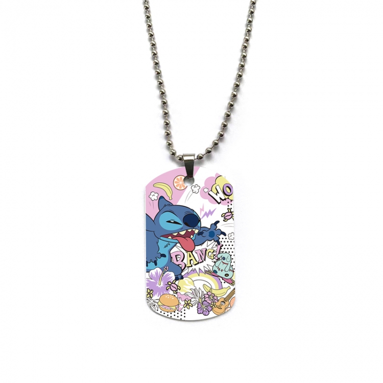 Lilo & Stitch Anime double-sided full color printed military brand necklace price for 5 pcs