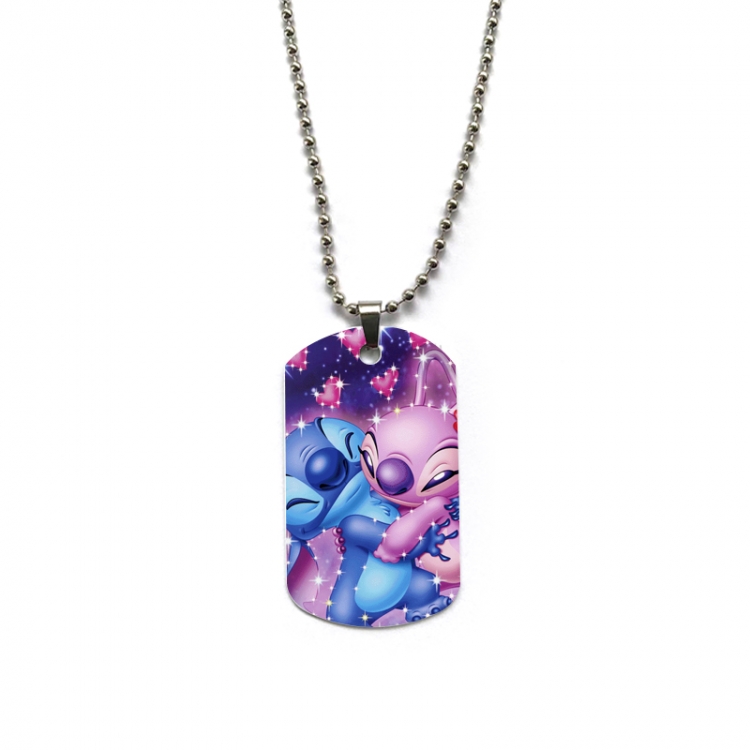 Lilo & Stitch Anime double-sided full color printed military brand necklace price for 5 pcs