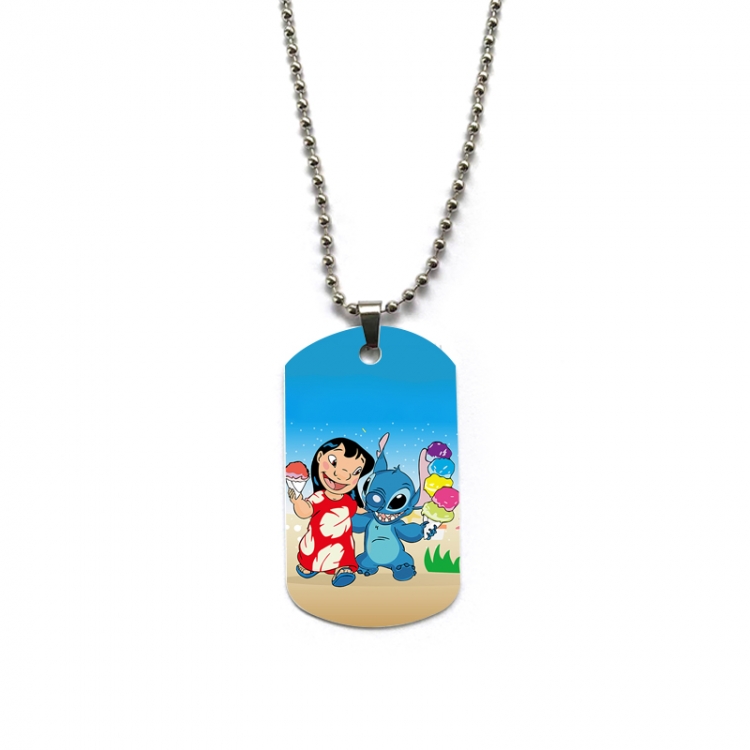 Lilo & Stitch Anime double-sided full color printed military brand necklace price for 5 pcs