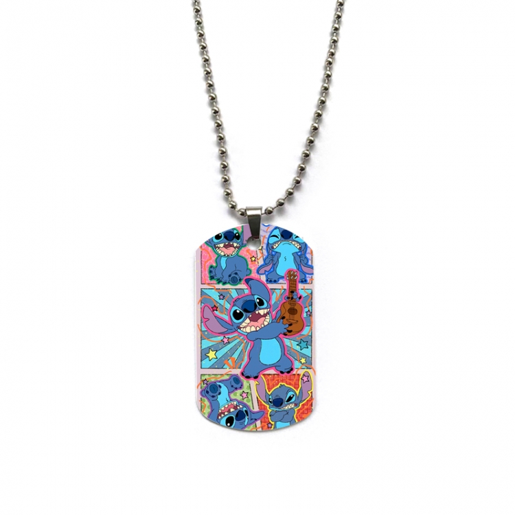 Lilo & Stitch Anime double-sided full color printed military brand necklace price for 5 pcs