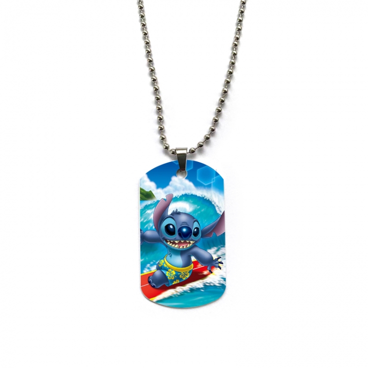 Lilo & Stitch Anime double-sided full color printed military brand necklace price for 5 pcs