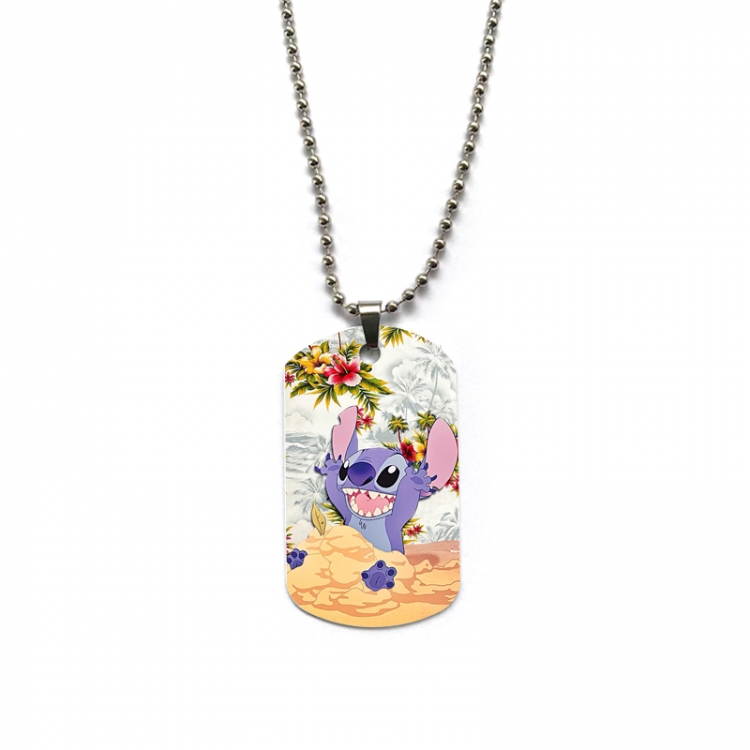 Lilo & Stitch Anime double-sided full color printed military brand necklace price for 5 pcs